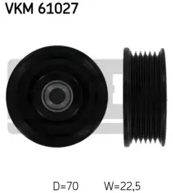 VKM 61027 SKF Паразитный / ведущий ролик, поликлиновой ремень